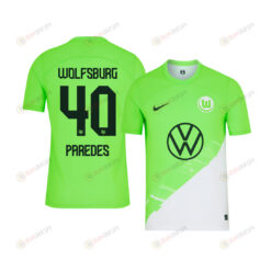 Kevin Paredes 40 VfL Wolfsburg 2023-24 Home YOUTH Jersey - Green