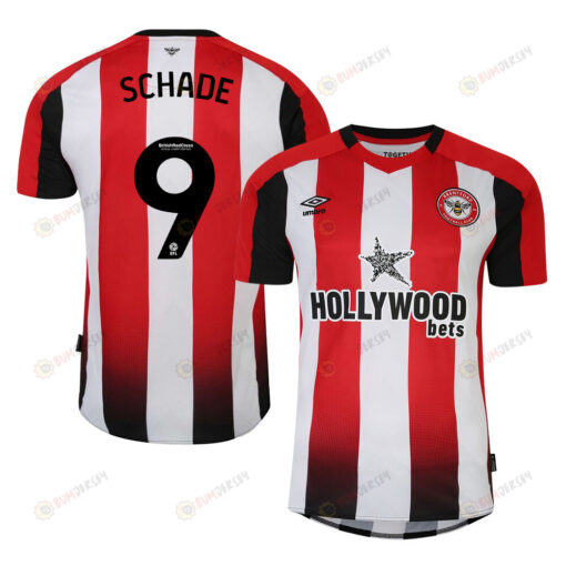 Kevin Schade 9 Brentford FC 2023-24 EFL Home Men Jersey - Red