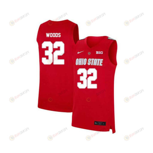 Keyshawn Woods 32 Ohio State Buckeyes Elite Basketball Men Jersey - Red