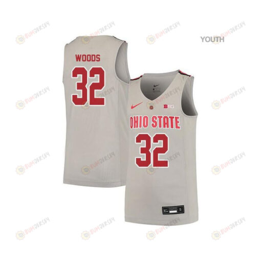 Keyshawn Woods 32 Ohio State Buckeyes Elite Basketball Youth Jersey - Gray