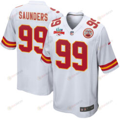 Khalen Saunders 99 Kansas City Chiefs Super Bowl LVII Champions 3 Stars Men's Jersey - White