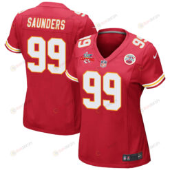 Khalen Saunders 99 Kansas City Chiefs Super Bowl LVII Champions 3 Stars WoMen's Jersey - Red