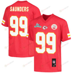 Khalen Saunders 99 Kansas City Chiefs Super Bowl LVII Champions Youth Jersey - Red