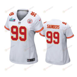 Khalen Saunders 99 Kansas City Chiefs Super Bowl LVII Game Jersey - Women White