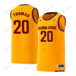 Khalid Thomas 20 Arizona State Sun Devils Retro Basketball Men Jersey - Yellow