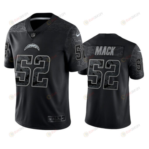 Khalil Mack 52 Los Angeles Chargers Black Reflective Limited Jersey - Men