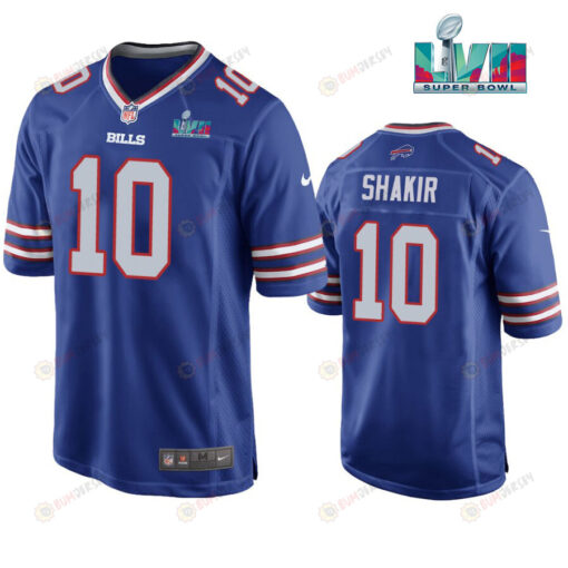 Khalil Shakir 10 Buffalo Bills Super Bowl LVII Logo Game Player Men Jersey - Royal Jersey