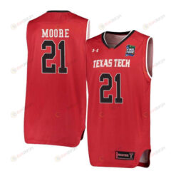 Khavon Moore 21 Texas Tech Red Raiders Basketball Men Jersey - Red