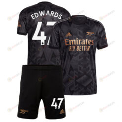 Khayon Edwards 47 Arsenal Away Kit 2022 - 2023 Men Jersey - Black