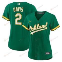 Khris Davis 2 Oakland Athletics Women's Alternate Player Jersey - Green