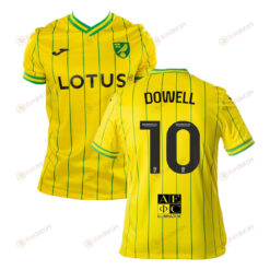 Kieran Dowell 10 Norwich City 2022-23 Home Jersey - Yellow