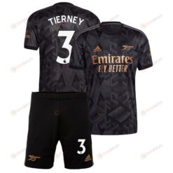 Kieran Tierney 3 Arsenal Away Kit 2022 - 2023 Men Jersey - Black