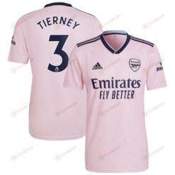 Kieran Tierney 3 Arsenal Men 2022/23 Third Player Jersey - Pink