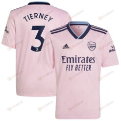 Kieran Tierney 3 Arsenal Youth 2022/23 Third Player Jersey - Pink