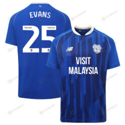 Kieron Evans 25 Cardiff City FC 2023-24 Home Men Jersey - Blue