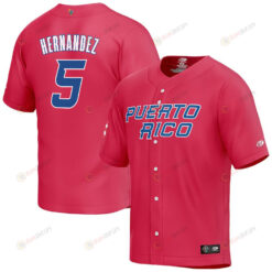 Kike Hernandez 5 Puerto Rico Baseball 2023 World Baseball Classic Jersey - Red