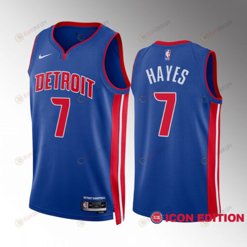 Killian Hayes 7 2022-23 Detroit Pistons Blue Icon Edition Jersey Swingman