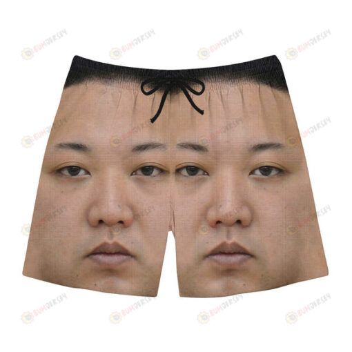 Kim Jong Un Face Hawaiian Men Shorts Swim Trunks - Print Shorts