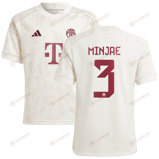 Kim Min-jae 3 Bayern Munich 2023/24 Third Youth Jersey - White