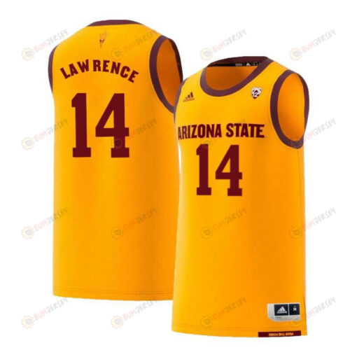 Kimani Lawrence 14 Arizona State Sun Devils Retro Basketball Men Jersey - Yellow