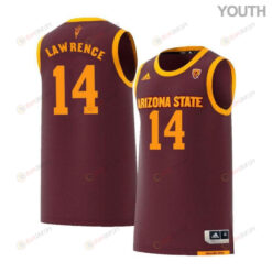 Kimani Lawrence 14 Arizona State Sun Devils Retro Basketball Youth Jersey - Maroon