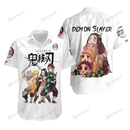 Kimetsu No Yaiba Main Characters Curved Hawaiian Shirt