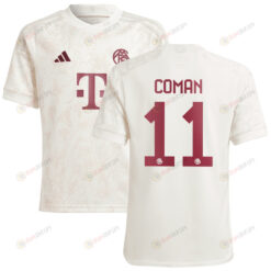 Kingsley Coman 11 Bayern Munich 2023/24 Third Youth Jersey - White