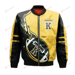 Kingston Frontenacs Bomber Jacket 3D Printed Flame Ball Pattern