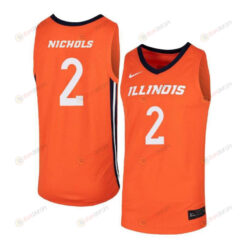 Kipper Nichols 2 Illinois Fighting Illini Elite Basketball Men Jersey - Orange