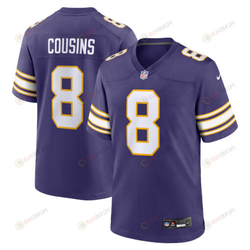 Kirk Cousins 8 Minnesota Vikings Classic Game Men Jersey - Purple