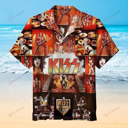 Kiss Rock Band Summer - 3D Printed Hawaiian Shirt