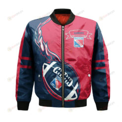 Kitchener Rangers Bomber Jacket 3D Printed Flame Ball Pattern