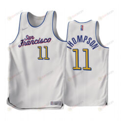 Klay Thompson 11 2022-23 Golden State Warriors White 11 Earned Edition Men Jersey