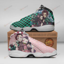 Kny Tanjiro X Nezuko Shoes Kny Anime Air Jordan 13 Shoes Sneakers