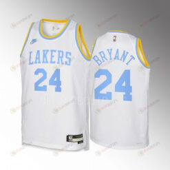 Kobe Bryant 24 Los Angeles Lakers 2022-23 Classic Edition White Youth Jersey - Swingman