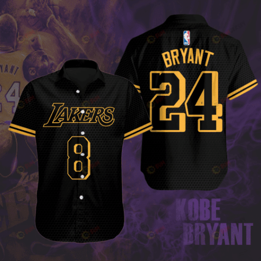 Kobe Bryant Los Angeles Lakers Curved Hawaiian Shirt