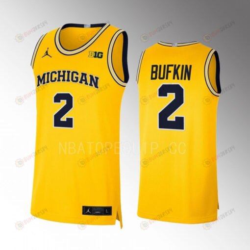 Kobe Bufkin 2 Michigan Wolverines 2022-23 Limited Uniform Jersey College Basketball Maize