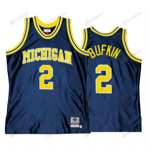 Kobe Bufkin 2 Michigan Wolverines Navy Jersey Throwback College Basketball