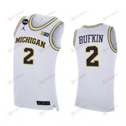 Kobe Bufkin 2 Michigan Wolverines Uniform Jersey 2022-23 College Basketball White