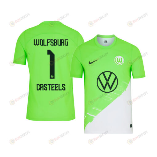 Koen Casteels 1 VfL Wolfsburg 2023-24 Home YOUTH Jersey - Green