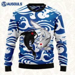 Koi Yin Yang Ugly Sweaters For Men Women Unisex