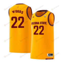 Kraidon Woods 22 Arizona State Sun Devils Retro Basketball Men Jersey - Yellow