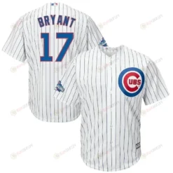 Kris Bryant Chicago Cubs Home 2016 World Series Champions Team Logo Patch Player Jersey - White