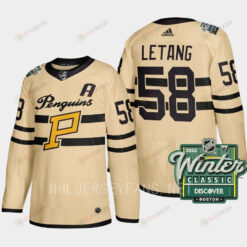 Kris Letang 58 Pittsburgh Penguins 2023 Winter Classic Cream Jersey