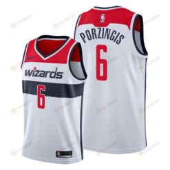 Kristaps Porzingis 6 Washington Wizards Association Edition White Jersey 2022 Trade - Men Jersey