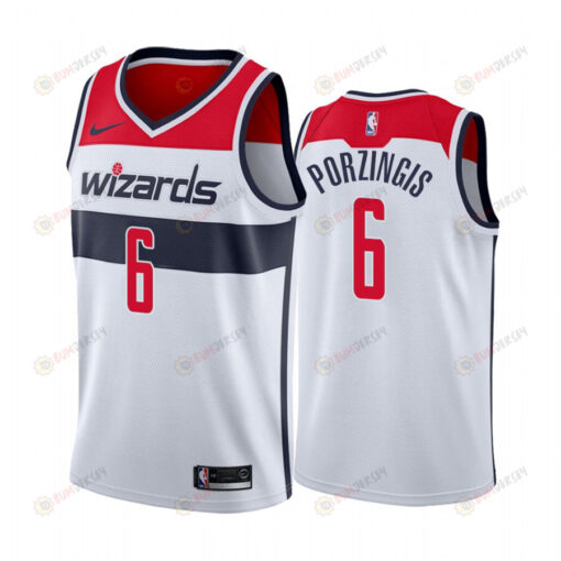 Kristaps Porzingis 6 Washington Wizards White Association Edition Jersey 2022 Trade