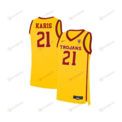 Kurt Karis 21 USC Trojans Elite Basketball Men Jersey - Yellow