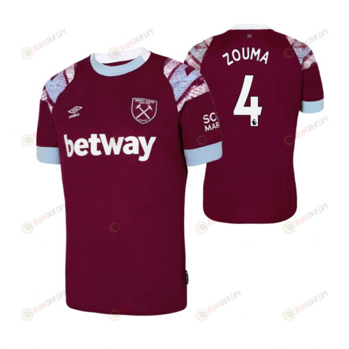 Kurt Zouma 4 West Ham United 2022-23 Home Men Jersey - Claret/Blue