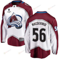 Kurtis MacDermid 56 Colorado Avalanche Stanley Cup 2023 Playoffs Patch Away Breakaway Men Jersey - White