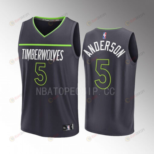 Kyle Anderson Timberwolves 5 Anthracite Men Jersey Fast Break Fast Break Player 2022-23 Statement Edition